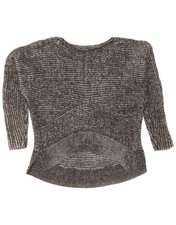 ALL SAINTS Womens Boat Neck Jumper Sweater UK 10 Small Grey Flecked CW06