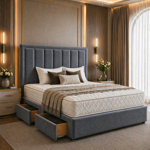 Plush divan bed set with - set,