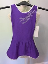 Intermezzo Girls Sleeveless Figure Skating Dress Rhinestone Age 8 Years Purple