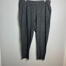 Eileen Fisher XL Heather Gray Knit Lounge Pants Organic Cotton Wool Blend