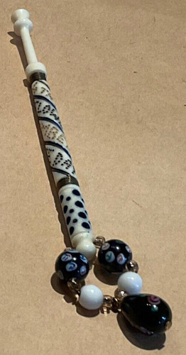 Vintage painted bone lace