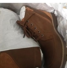 Clarks Heath Lace K Older Boys Tan Leather Boots UK Size 3.5 G EU 36