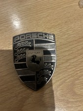 Porsche 997 oem Bonet Shield Badge Black Silver Metal