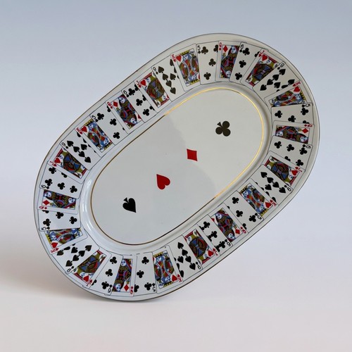 Vintage porcelain playing card - playing,