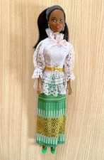 Barbie Vintage Christie in a Silk Thai Inspired Skirt with a White Lace Blouse