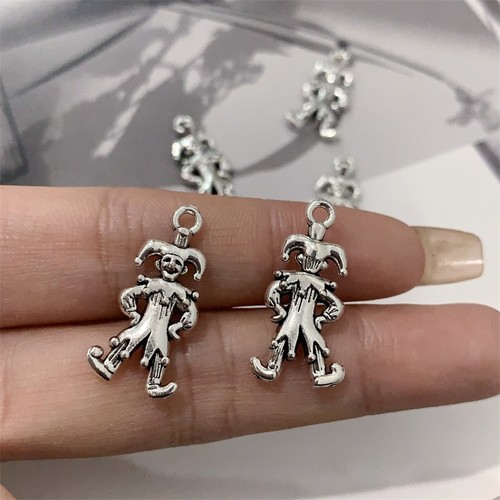 Tibetan silver charms - tibetan, jester