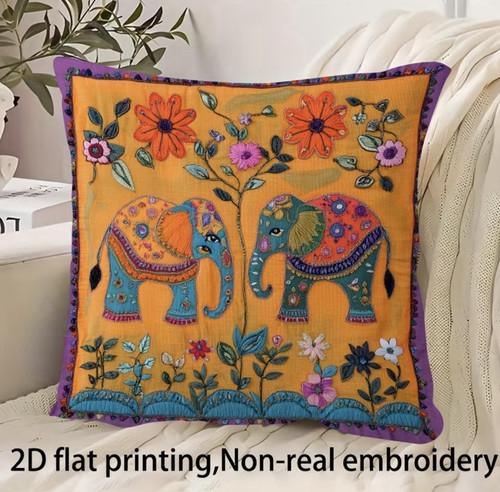 Indian elephant floral print - indian,
