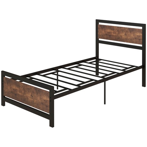 Homcom single size metal bed - single,