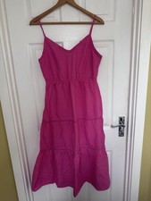 Everme Pink Cotton Tiered Maxi