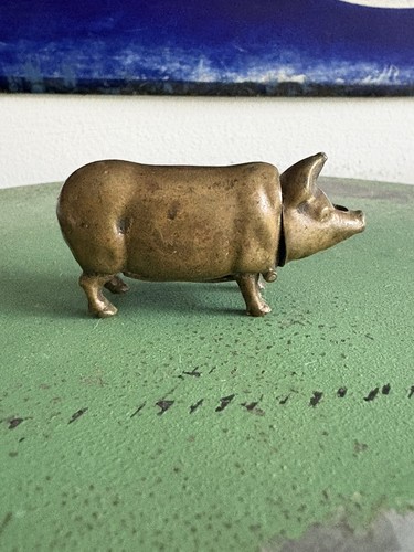 Antique brass pig - antique,