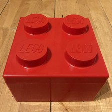 Red Lego Storage Brick Box 2 x 2 Studs Stackable NO LEGO INCLUDED Genuine 2010 