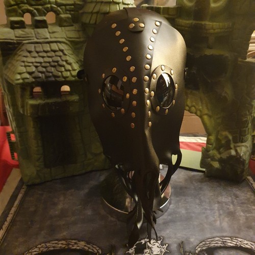 Brass studded black - studded, leather