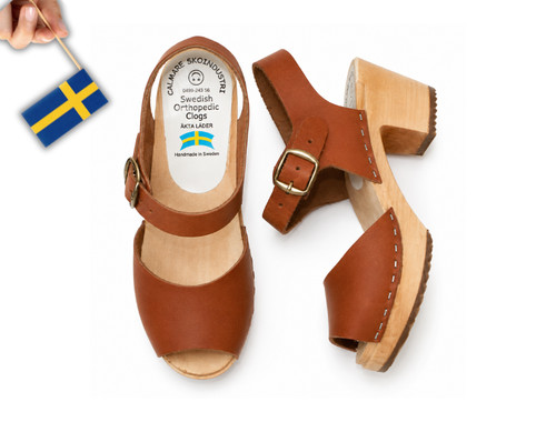 Swedish wooden clogs - wooden, hedda