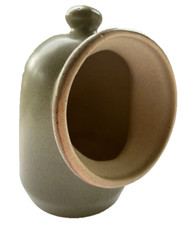 GREEN GLAZED POTTERY SALT PIG