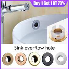 Bathroom Basin Sink Hole Overflow Cover Chrome Round Ring Washbasin Decoration