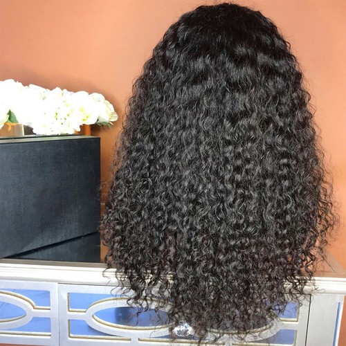 Black curly wavy - black, long