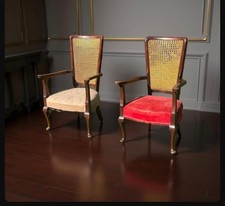 Pair of Bergere Antique Armchairs x2 Upholstery Project