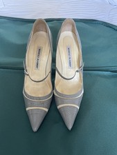Manalo Blahnik Women’s Heels - Cream And Grey Size 37