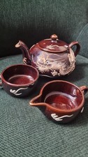 DRAGON Tea Pot PicoWare Japan Brown with Relief Dragon