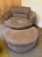 DFS Brown Swede Cuddle Chair