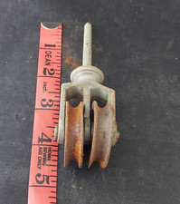 Vintage Iron Screw  Fix  Double Pulley wheel