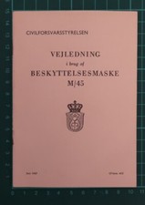 M/45 Civilforsvaret Lightweight Gas Mask Respirator Manual Original June 1967