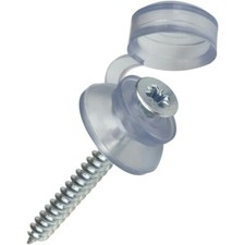 50   2" 50mm CORRUGATED ROOFING FIXINGS, SCREWS AND CLEAR STRAP CAPS