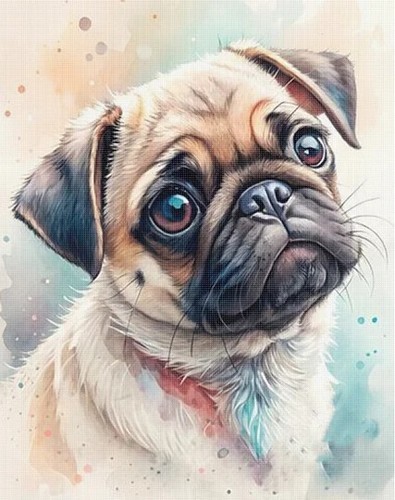 Pug cross stitch pattern - pug,