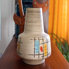Vintage 1950-60s Ü-Keramik West Germany abstract ceramic vase • 172 25