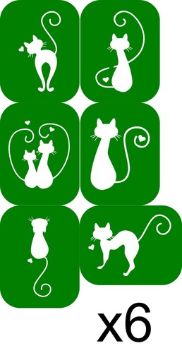 Cat stencils glitter art - 36,