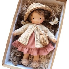 Handmade Waldorf Doll 11 inch Knitted Plush Stuffed Toy Christmas Birthday Gift