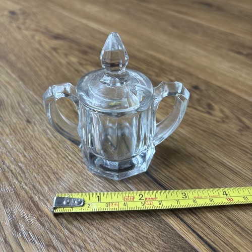 Art deco pressed glass sugar - art,