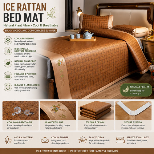 Ice rattan bed - ice, summer