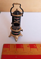 VINTAGE DOLLS HOUSE MINIATURES METAL STOVE  (FF)