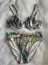 Fantasie Women's Bikini 36D Floral Pattern & Mediums Bottoms (uk 12)