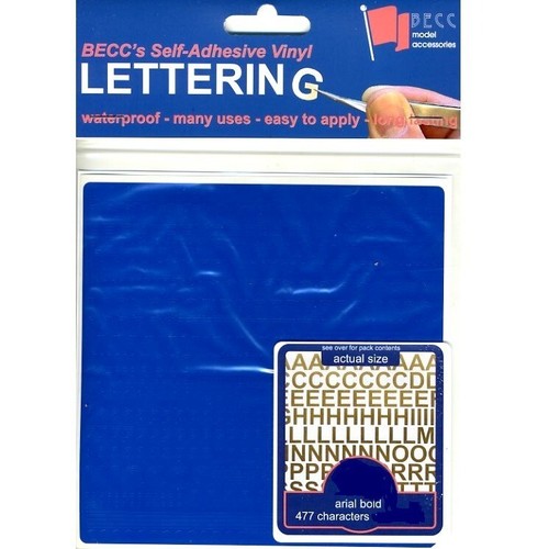 Becc blue vinyl lettering - becc, &