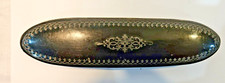 ANTIQUE WOODEN PEN BOX / glasses WITH SILVER INLAY (NOT MARKED)