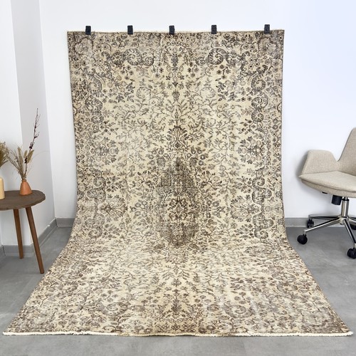 5x9 beige vintage rug - vintage, turkish