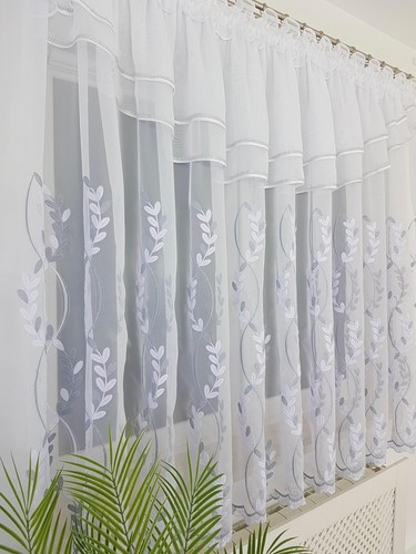 White voile curtain grey - voile,