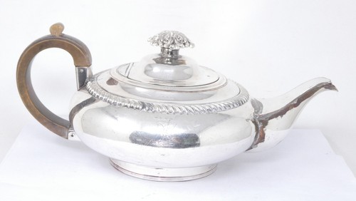 Silver plated teapot heraldic - plated,