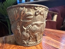 Antique Embossed Brass/Gilt and Copper Bull Design Handled Vaphio Cup Greek