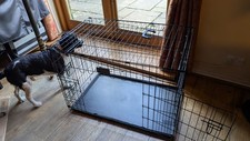 Sturdy Black Dog Cage with 2