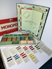 Monopoly Board Game 1961 Parker Brothers Finance Vintage Red Box Complete