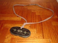 OLD LEATHER WORN INTEGRALE PETANQUE SCORER BOULE SCORER WITH LANYARD