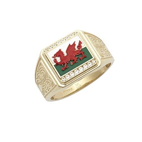 9ct yellow gold welsh dragon - yellow,