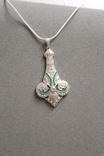 Art deco necklace emerald