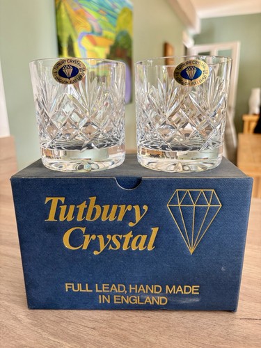 Tutbury crystal pair - crystal, rummers