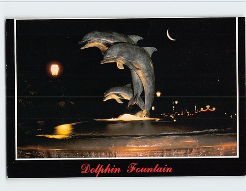 Postcard dolphin fountain - postcard,