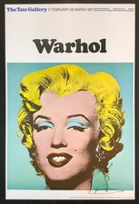 Original Hand signed Andy Warhol Marilyn Monroe Tate Poster - 20x30 Inches