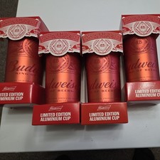 4 Budweiser Aluminium Cups